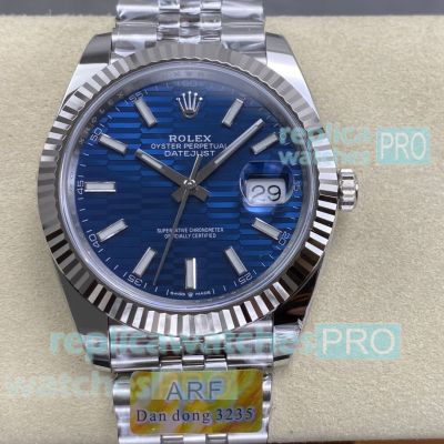 Super Replica ARF Rolex 3235 Datejust II 41mm Blue Motif Dial 904L Jubilee Watch 